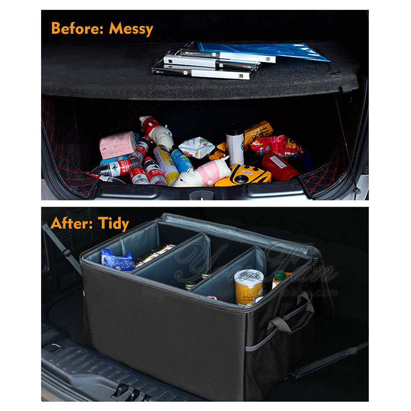 Large Capacity Car Trunk Organizer , Collapsible Car Trunk Storage Bins
