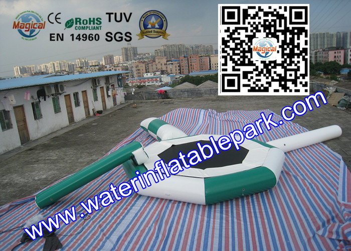 Floating Inflatable Water Trampoline Combo Game Playing On Sea Or Lake