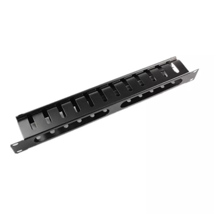 1RU Horizontal Single Sided Cable Manager With Finger Duct Cat6 24AWG Metal / ABS