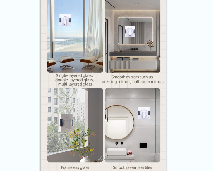 Innovative Ultrasonic Water Spray Window Cleaning Robot with Replaceable Water Tank