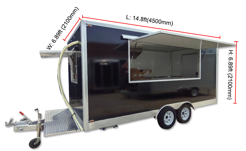 Kitchen Hotdog BBQ Food Trailers Fully Equipped Food Trucks For Events