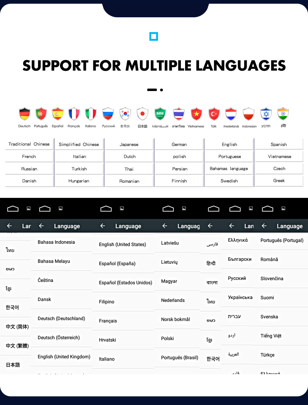 Universal Multi-Language 2 Din Android 12 Car Radio for Modern Nissan Toyota Kia