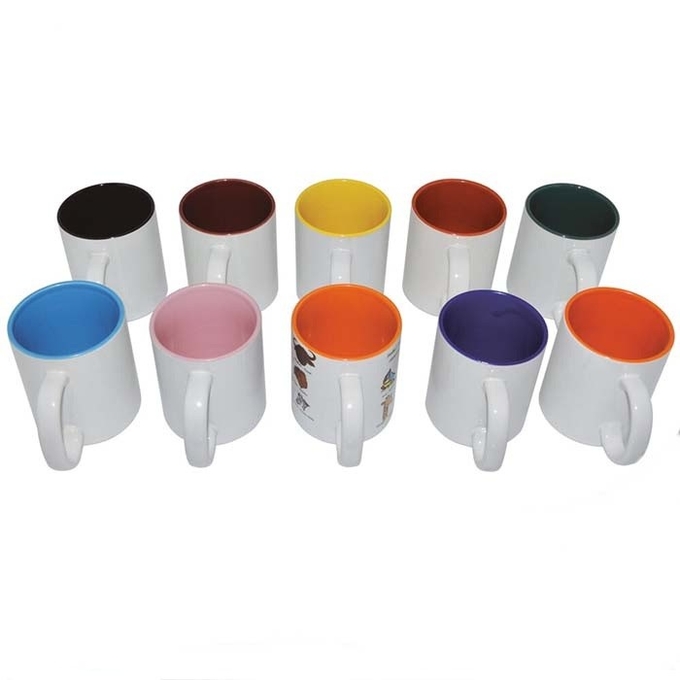 DIY 11oz White Ceramic Sublimation Coffee Mug Inner Color For Sublimation Photo Printing