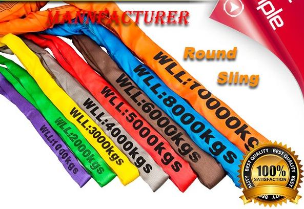 eye-eye round sling ,WLL 5000KG , According to EN1492-2 Standard, Safety factor 7:1 , CE,GS certificate