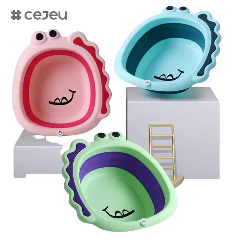 CJ-LBN5131A Hot Selling Washbasins Small Kids Foldable Foot Set Children Washing Bathroom Hand Toddler Basins