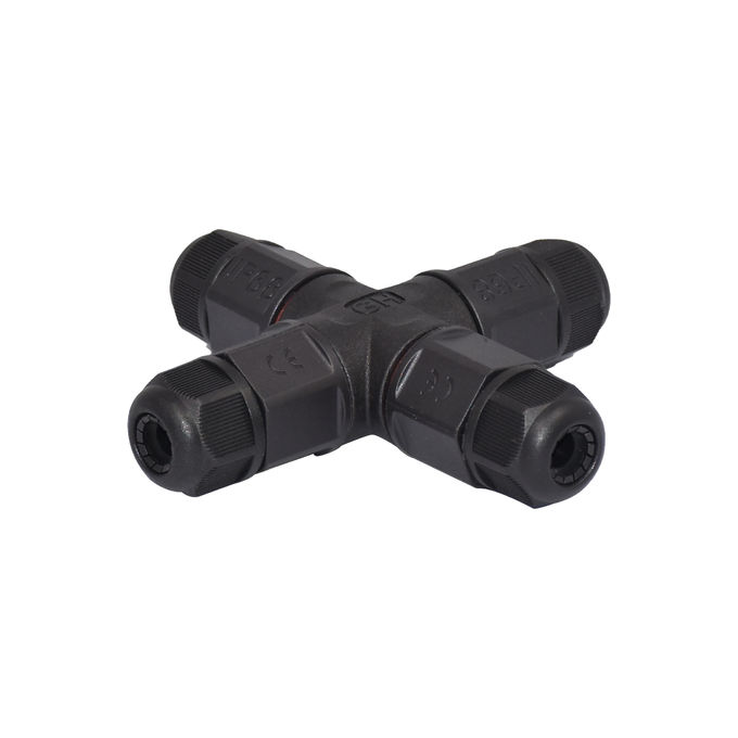 7.5mm LED Waterproof Connector 4ways IP67 Screw T Type Assembly 2 Pin Solar Connector