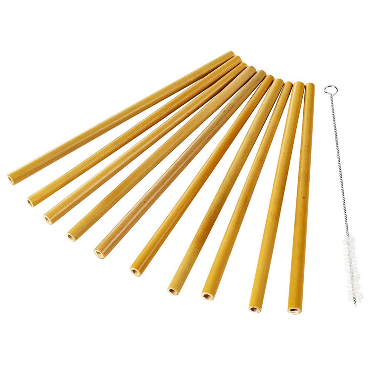 22.5cm Disposable Bamboo Straws Beverage Usage Bamboo Drinking Straw