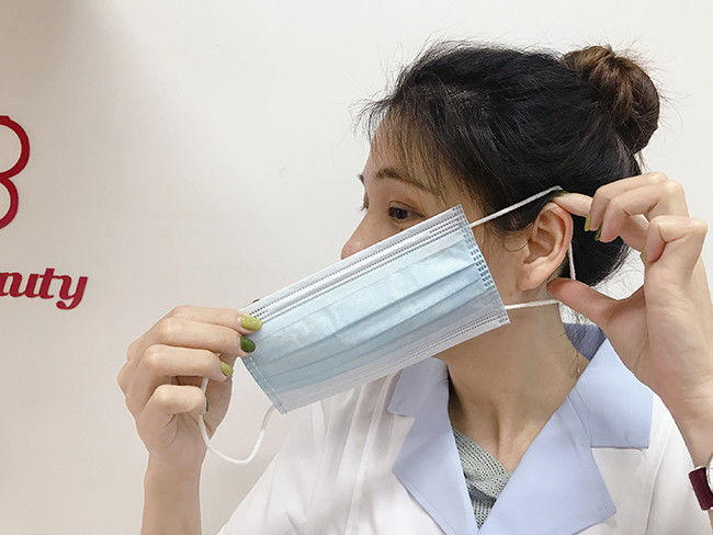 Blue Sterile Face Masks 3ply Earloop Protection Pollution Face Mask Waterproof