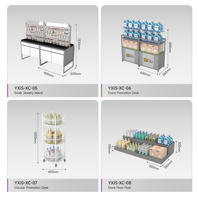 Beauty Store Handwashing Stand Gray & White Experience Desk For Cosmetic Store Interior Design