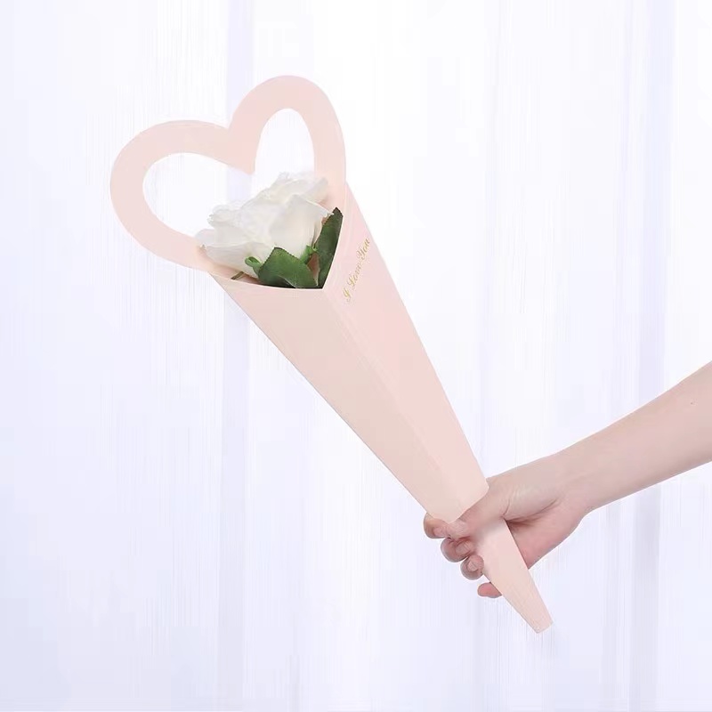 Florist Bowknot Flower Sleeve Wrapping Paper Gift Box for Recyclable Single Rose