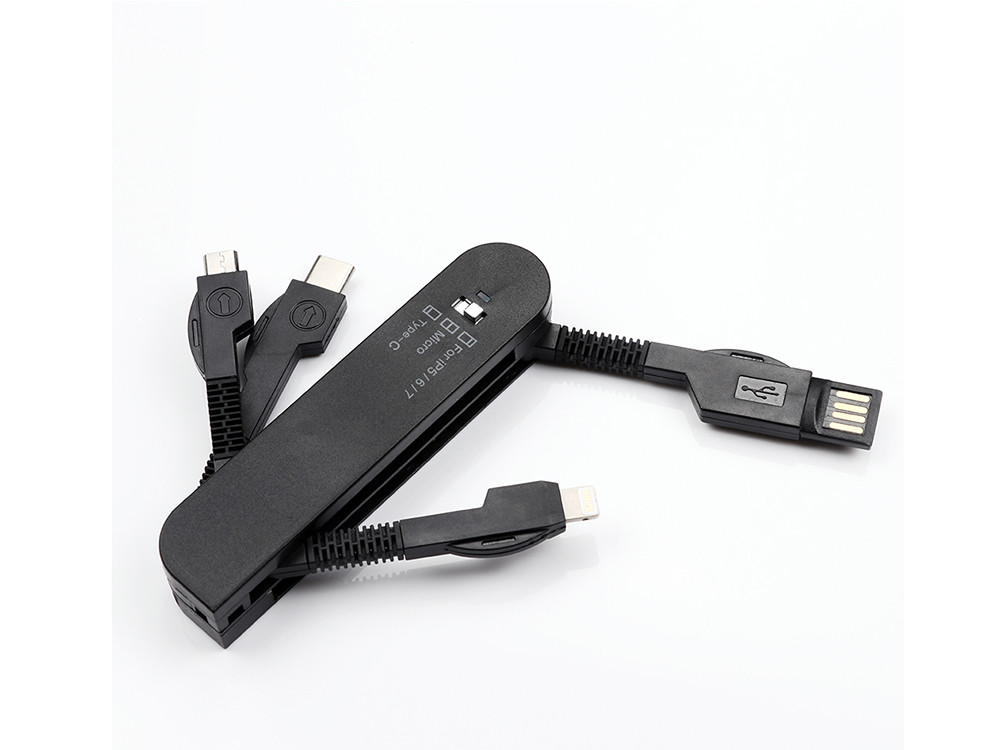 3 In 1 Swiss Army Knife Data Sync Cable , Android IPhone Mini USB Extend Data Cable