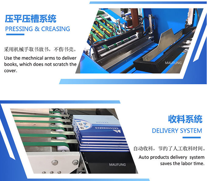 Maufung Auto Hardcover Book Casing In Line Notebook Binding Machine for 60mm Thickness A4 size Book MF-FAC390