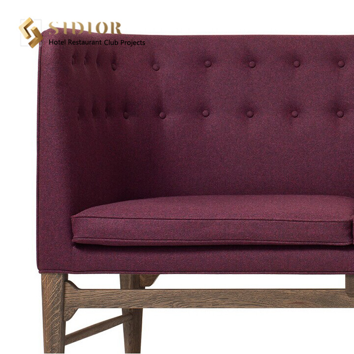 Couch Sofa, Booth Sofa, Hotel Couch, Club Couch, PU Leather Upholstery, High Density Foam, Solid Wooden Base