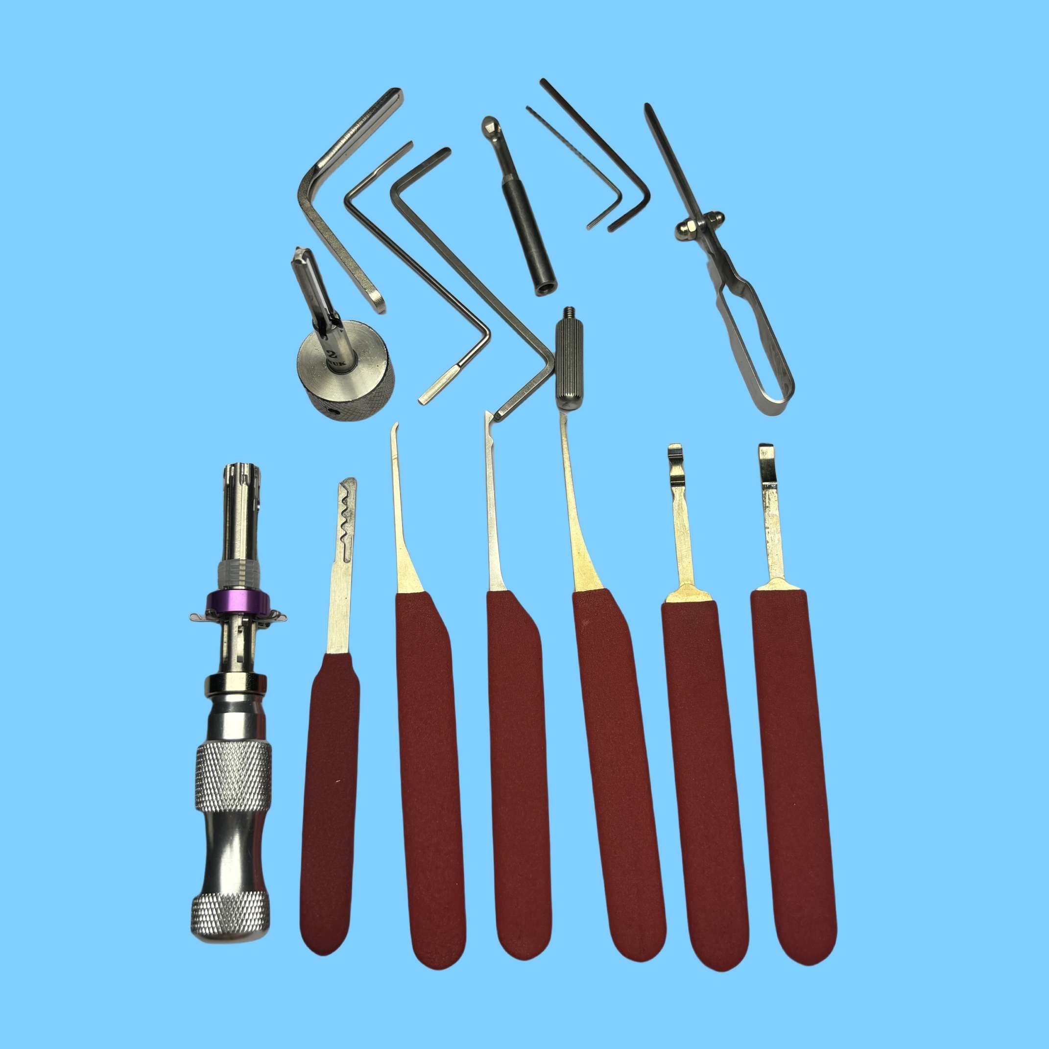 16pcs Locksmithing Tools Compact Lock Picking Kit With Practice Lock