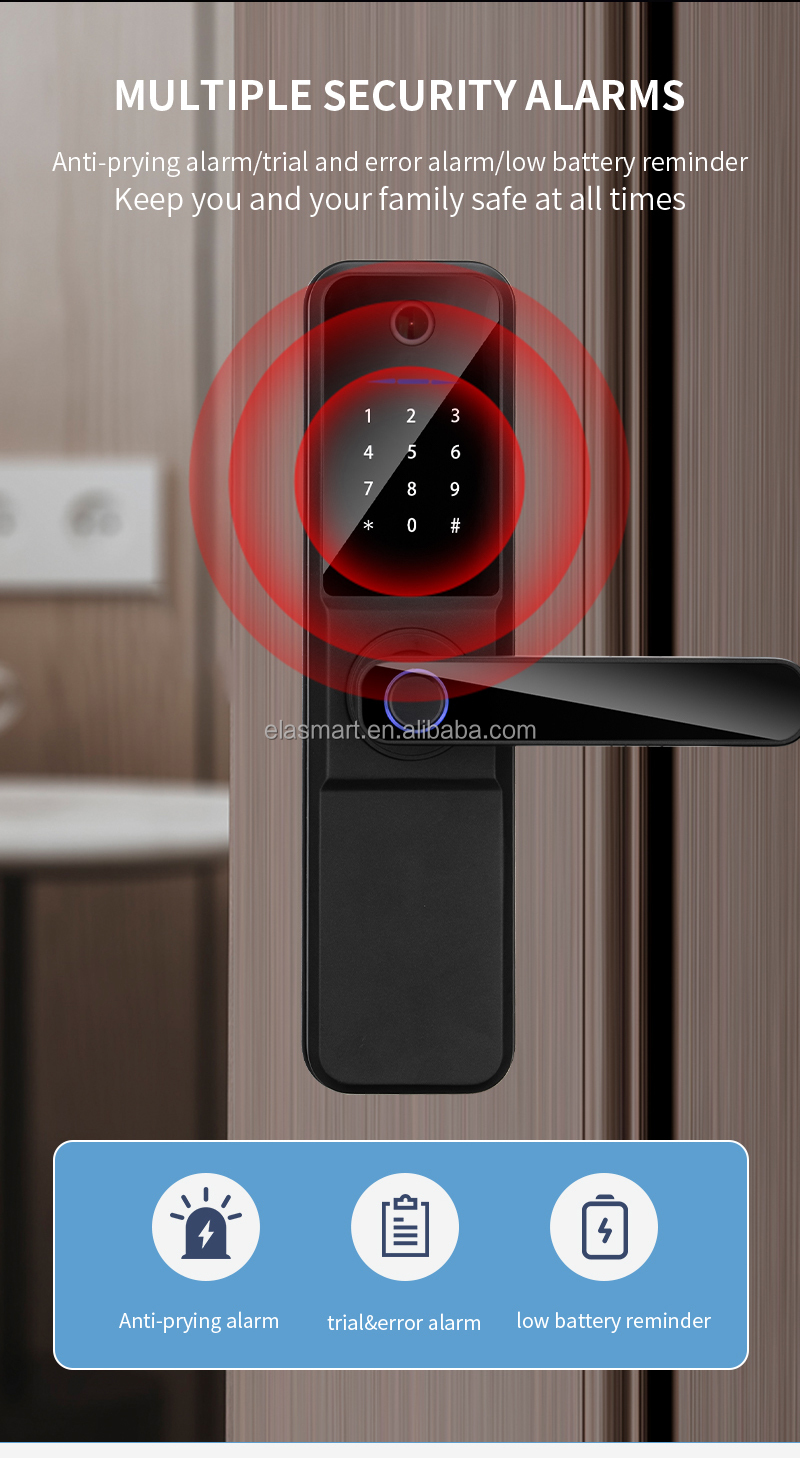 WiFi Fingerprint Door Lock Aluminum Alloy Smart BLE Door Lock