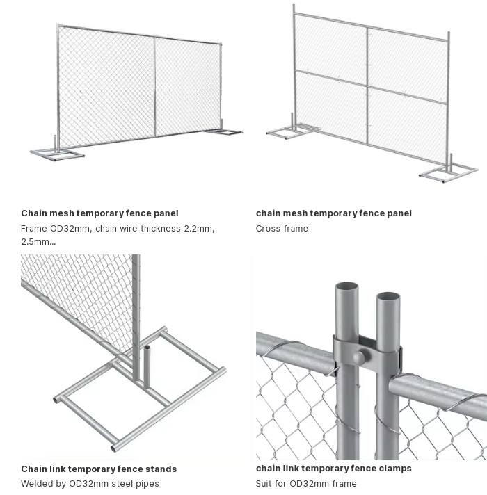 Diamond Mesh Temporary Fence 6x10ft Removable Chain Link Fence