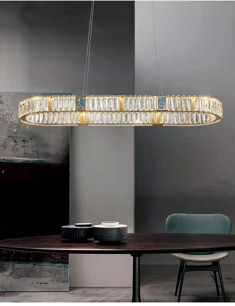 Led Crystal Chandelier For Living Room Creative Design Green Ring Chandelier(WH-CY-236)