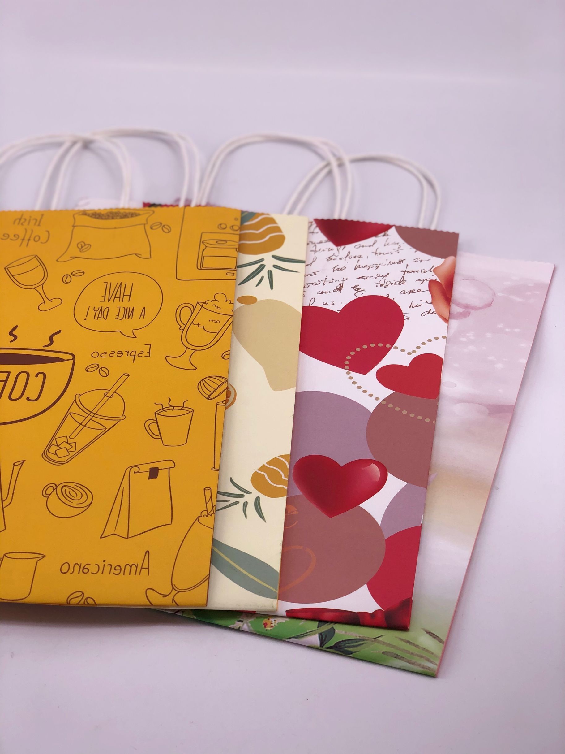 Recycled TakeAway custom printed food packaging bags kraft paper CMYK printing