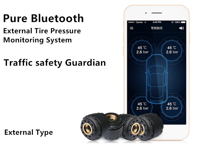 Airplane Aluminum Bluetooth 4.0 Car Tpms System / Auto Tire Pressure Sensor