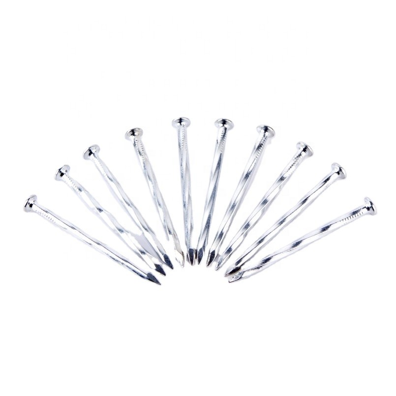 Popular OEM Concrete Nails Angular Spiral With Carbon 55# Steel