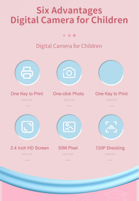 Instant Printing Mini Inkless Printer For Boys Girls 2inch Screen Personalized