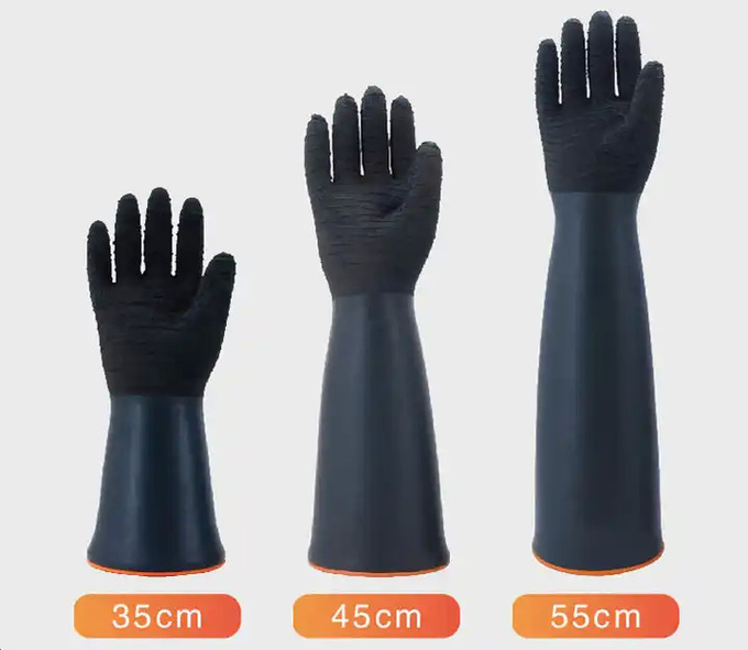 Custom Industrial Acid And Alkali Resistant Non-Slip Gloves 35cm Lengthened Thick Wear-Resistant Gloves