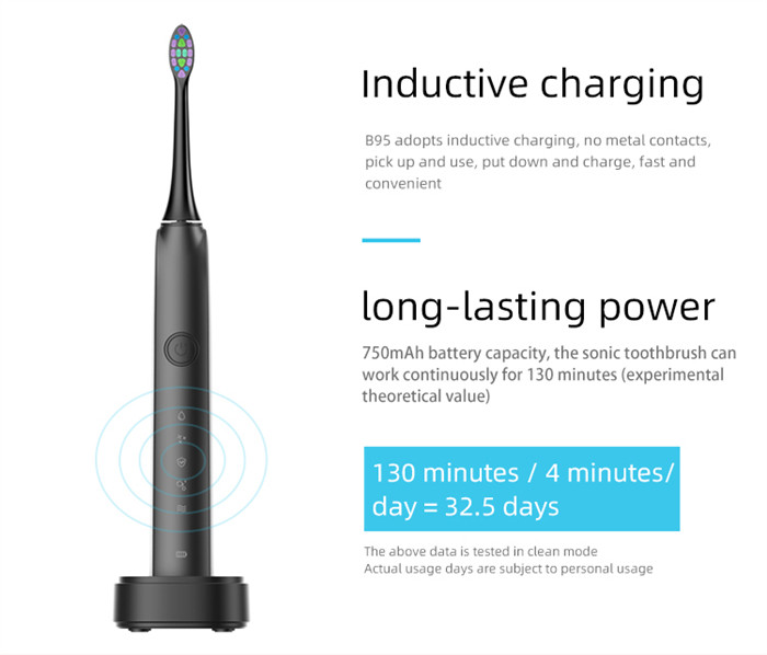 Automatic Timing Adult Electric Toothbrush IPX7 Sonic Teeth Whitening Electric Toothbrush