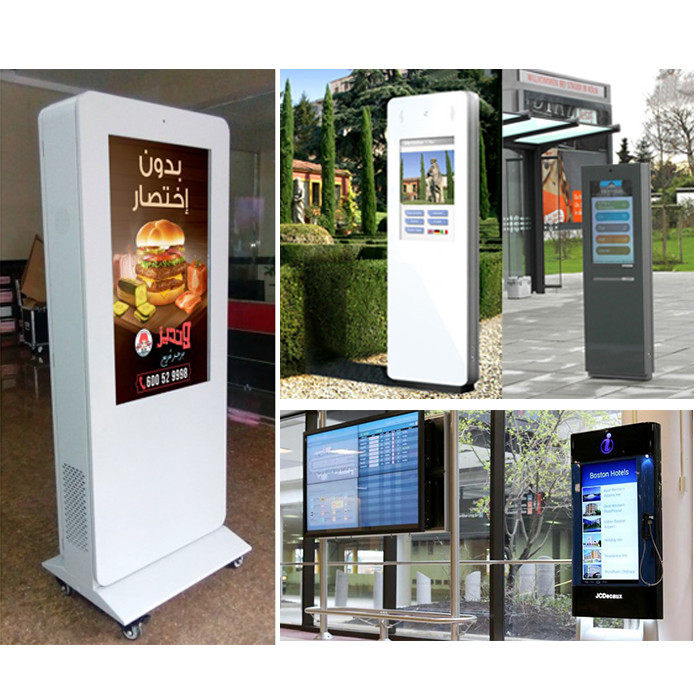 55inch EV Charging Post Outdoor Advertising Display IP65 Waterproof High Brightness 3000 Nits Single And Double Sided Screens