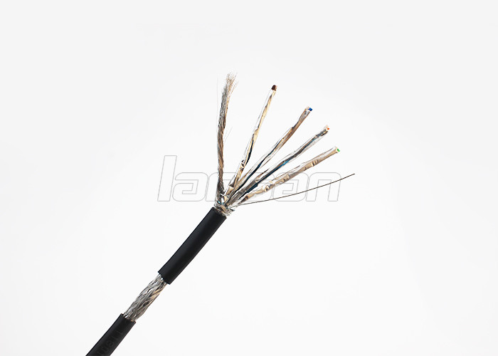 4 Pairs Cat7 Patch Cable SFTP 26AWG BC ROHS PVC Jacket Shielded Pass Fluke Test