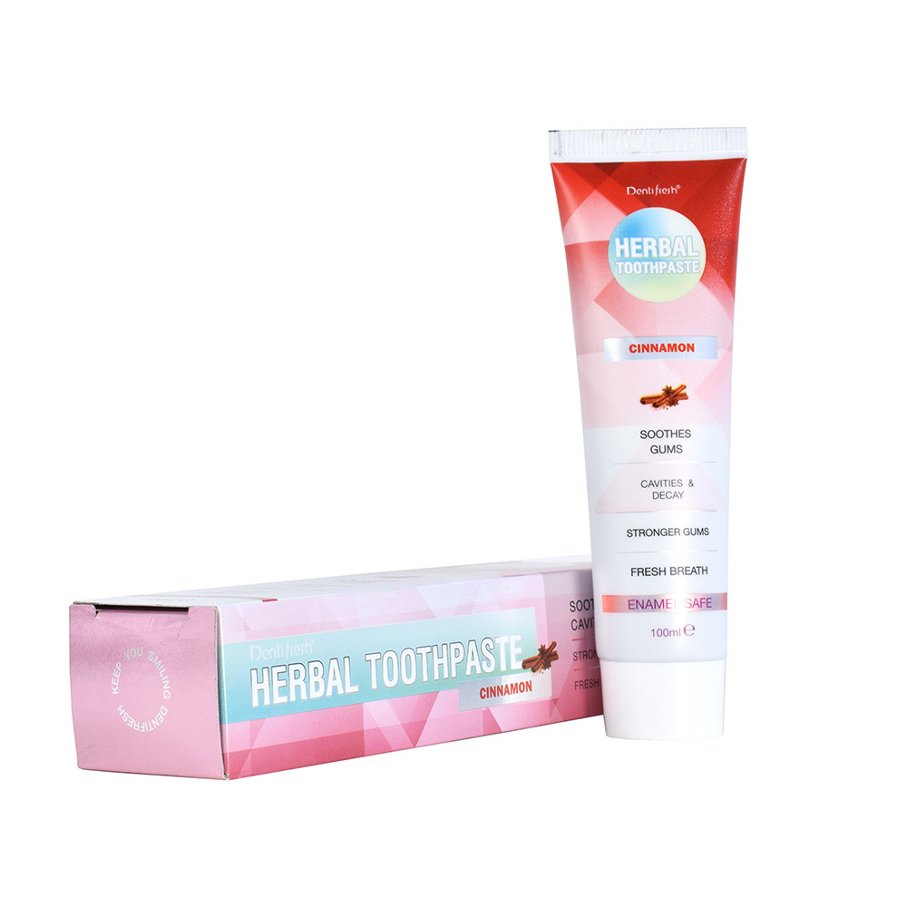 Dentifresh Herbal Cinnamon Toothpaste - 100ml Soothes Gums Prevents Cavities & Decay