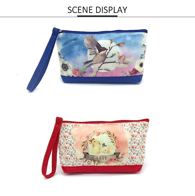 Cute Cartoon Printing Reusable Cotton Canvas Cosmetic Bag