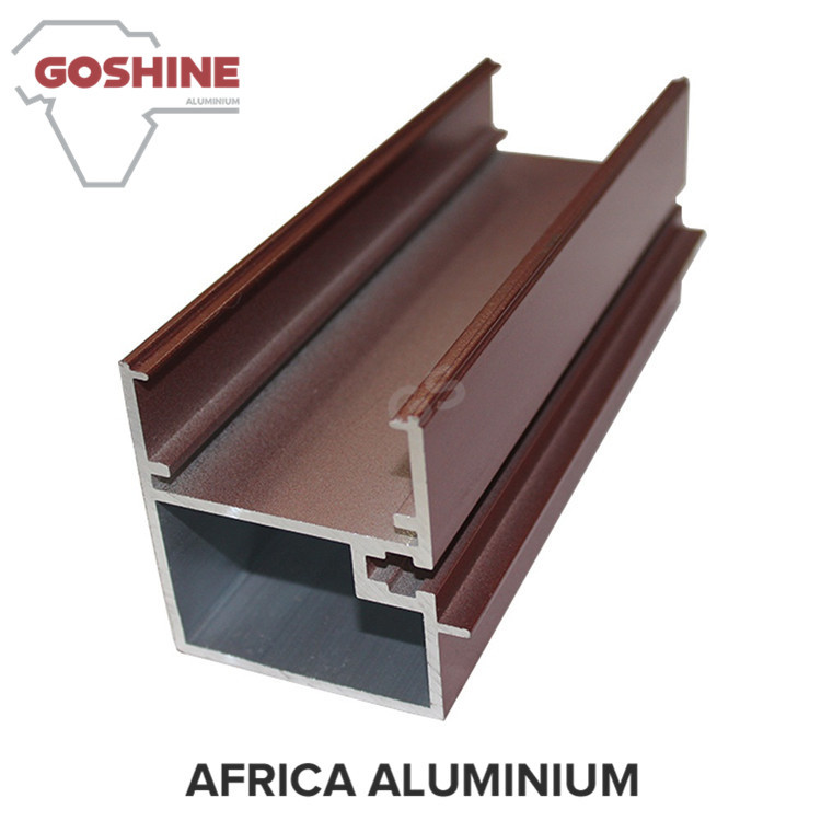 20 X 80 Aluminum Glass Frame Extrusion , Wood Finish Aluminum Door Frames