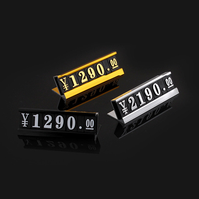 AaL-60-22 Plastic pricing tags with metal base used for cigarettes makeups