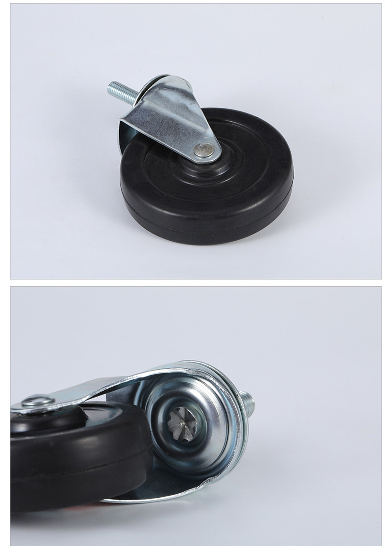 Light Duty 1inch to 3inch Furniture Black Rubber Swivel Caster Wheel