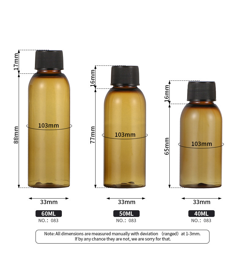 2 Oz Clear Plastic Screw Top Containers Multiapplication PET Material