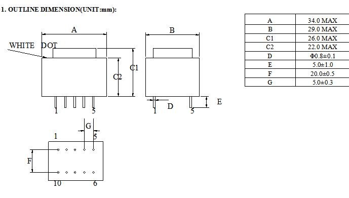 CE EI30 Low Frequency Transformer Epoxy Cover 240V / 50Hz / 60Hz N1 6000 Turns
