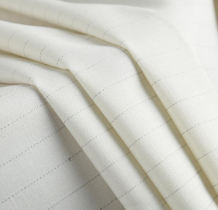 Carbon Yarn ESD Clothing Material 115G Anti Static Polyester Fabric