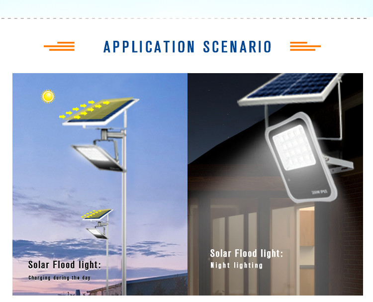 OEM Solar Flood Light Aluminum Housing Waterproof Wireless Outdoor Wallside Light