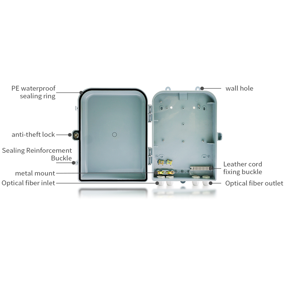 4 Port Splitter Termination Cabinet Fiber Distribution Box Enclosure with PVC Material
