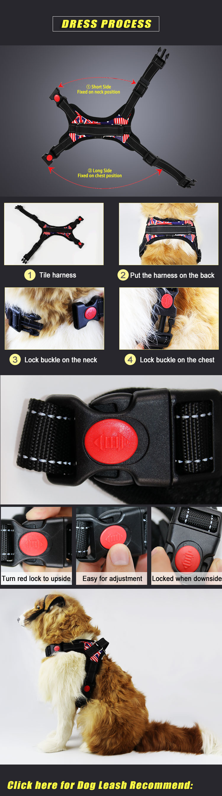 Pet Supplies High Quality Outdoor Dog Harness with Reflective Material