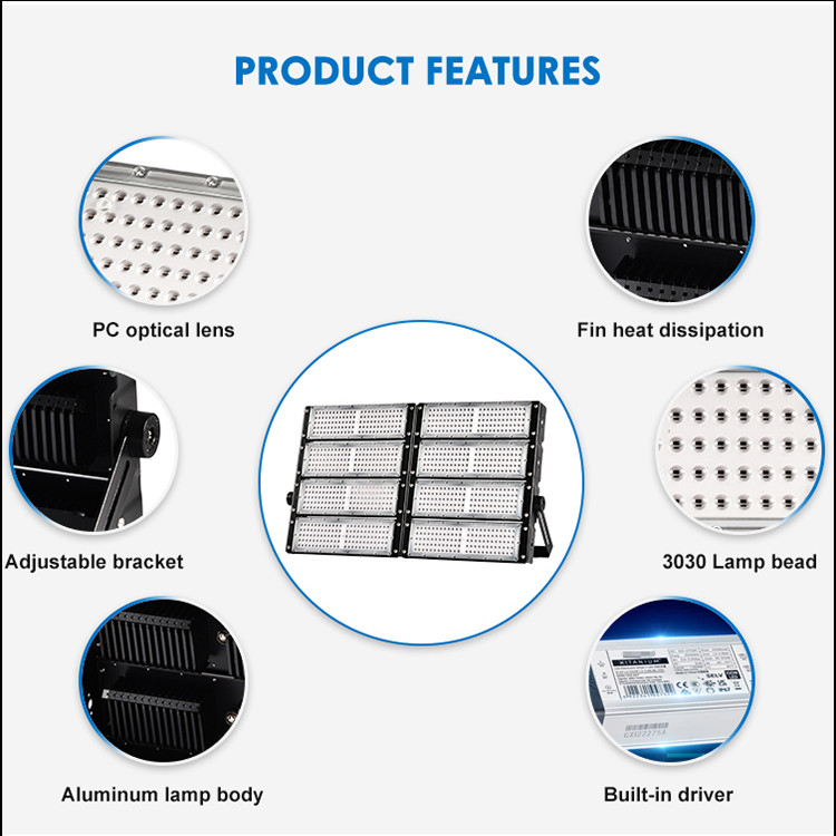 Outdoor Field Lighting Aluminum+ Clear PC AC100-277V LED Stadium Lighting