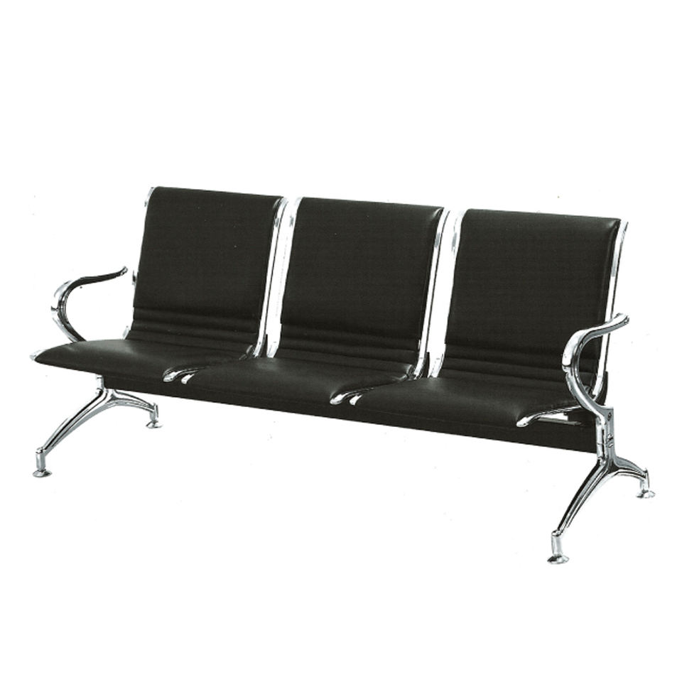 3 Seater Waiting Chair Powder Coated Steel Material For Public Airport School