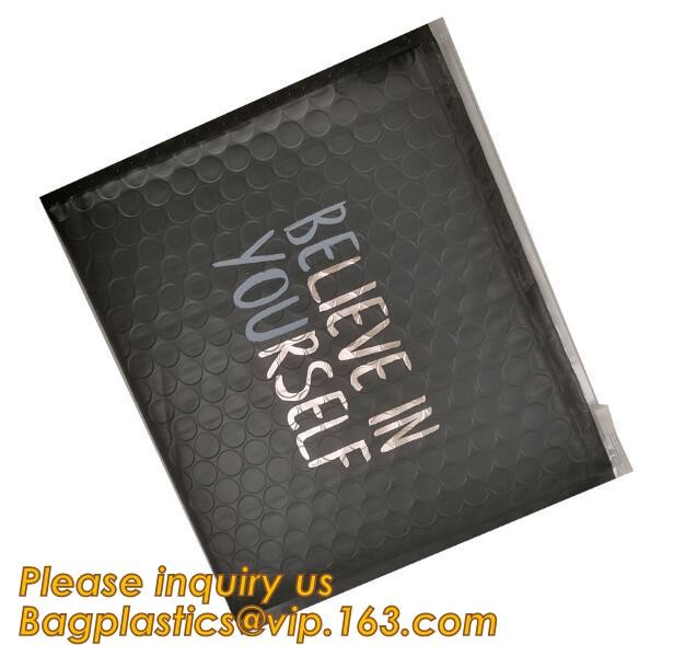 Holographic Factory Shiny gold Cosmetic bag Zipper Bubble Bag zip-lock Slider Padded Mailer metallic bubble zipper bagea