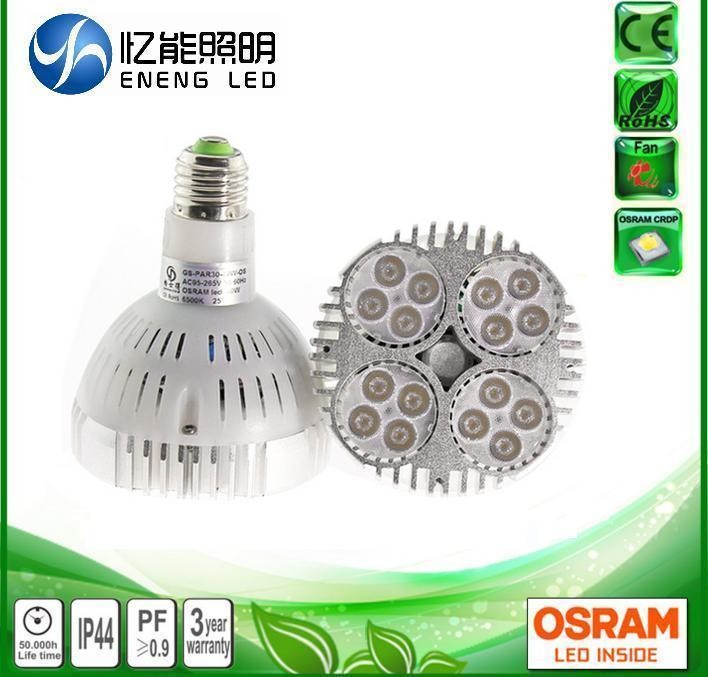 AC220V AC110V 35W 30W dimmable E27 led par30 light led par30 lamp with OSRAM 3030 leds Replace 70W metal halide