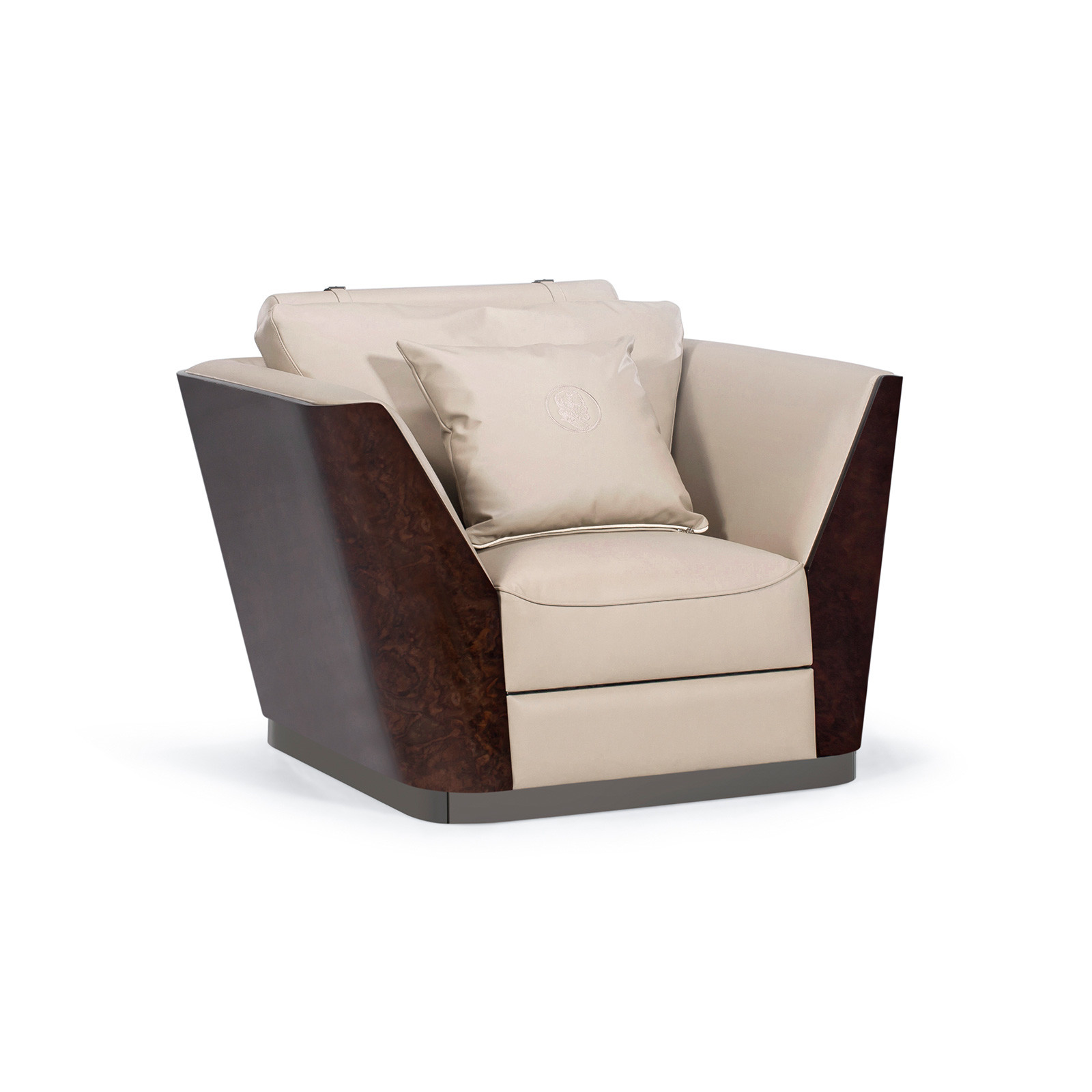 Joyful ever furniture factory Light luxury design sofa in Glossy painting frame and Italy leather upholstered