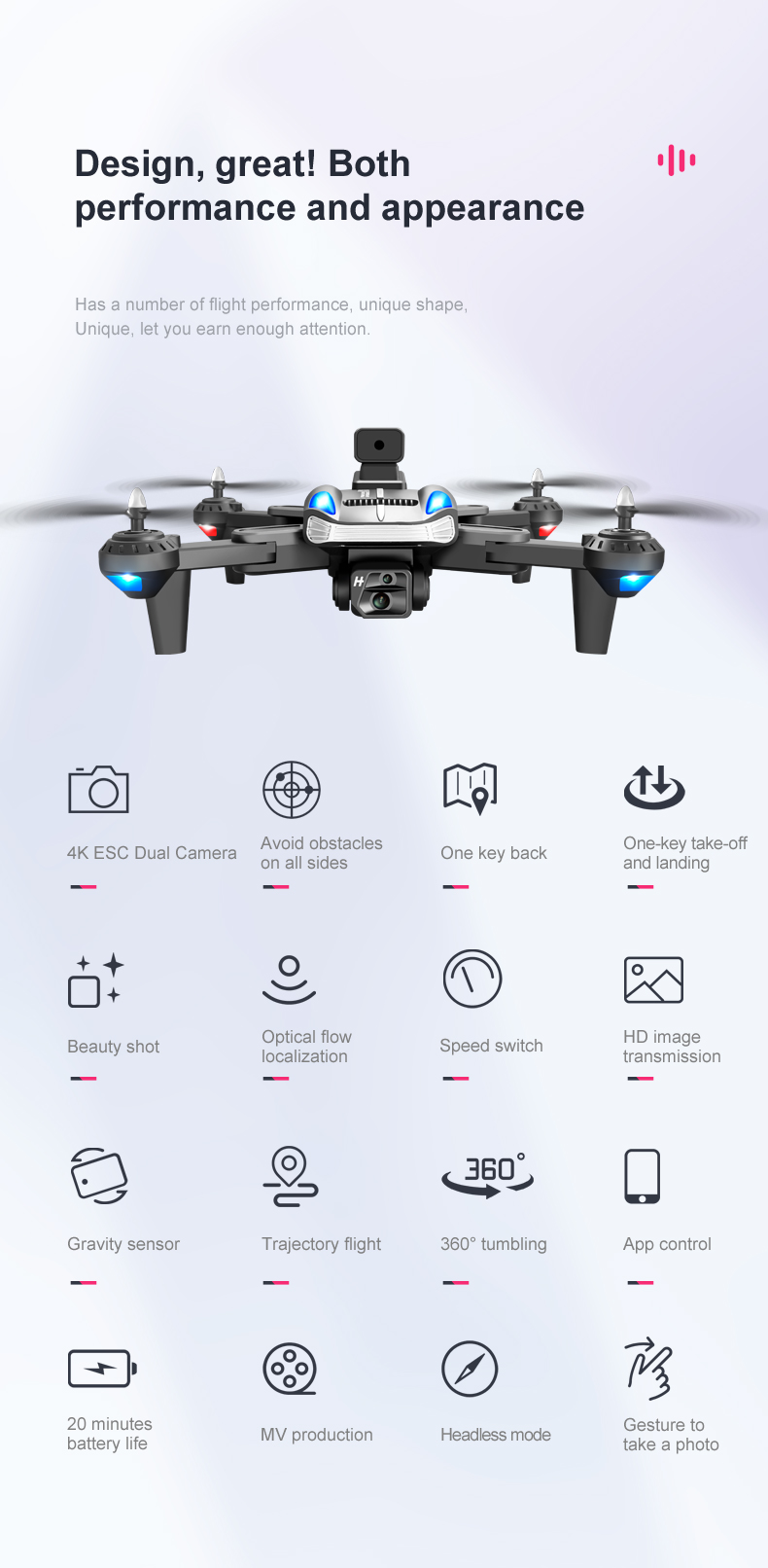 K8 Pro Drone With 4k Dual Camera Wifi Fpv Optical Flow Positioning Four-way Obstacle Avoidance Dron Rc Quadcopter