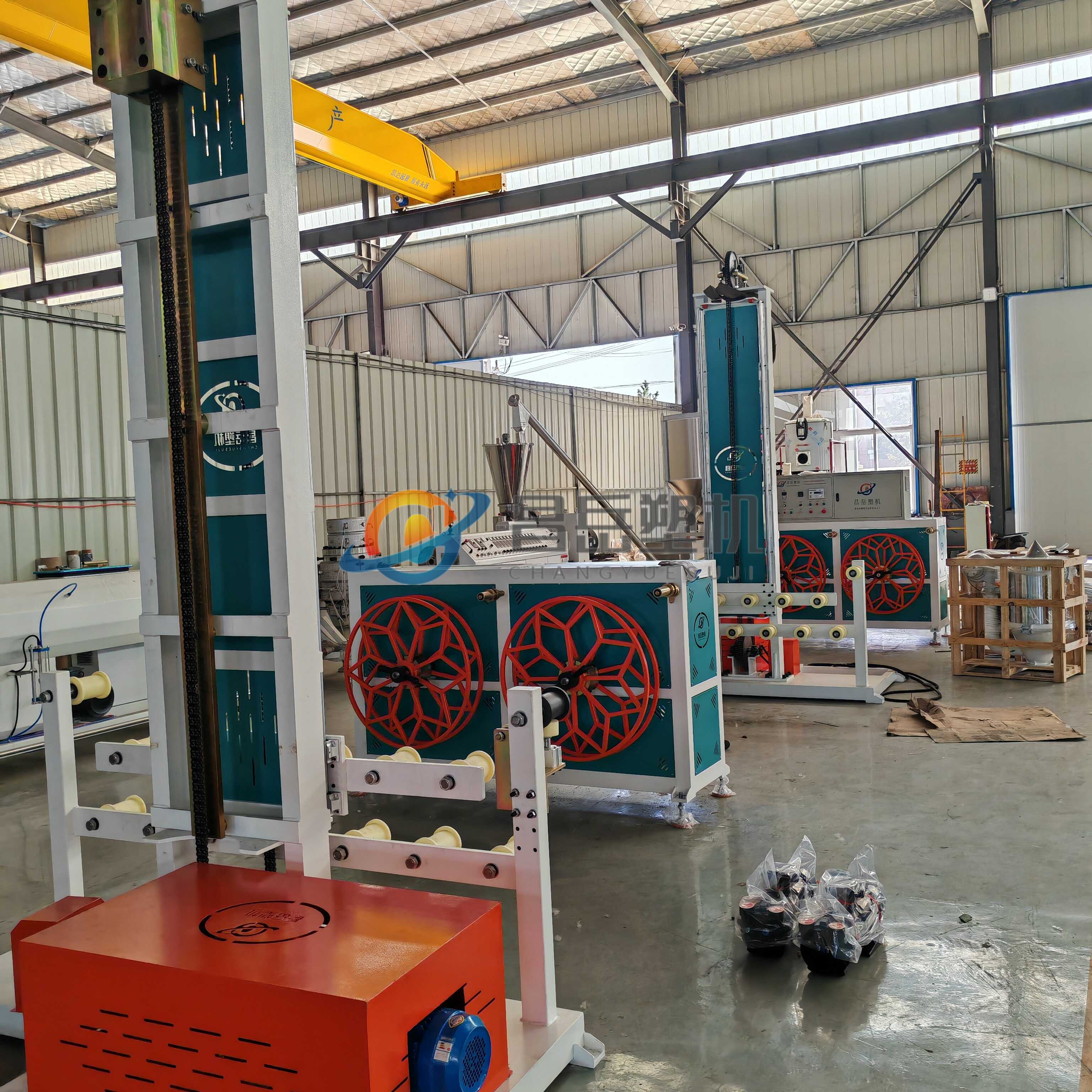 PP Plastic Geo Strap Band Making Machine/Geostrap Machine with 38 Crmoala Screw Material