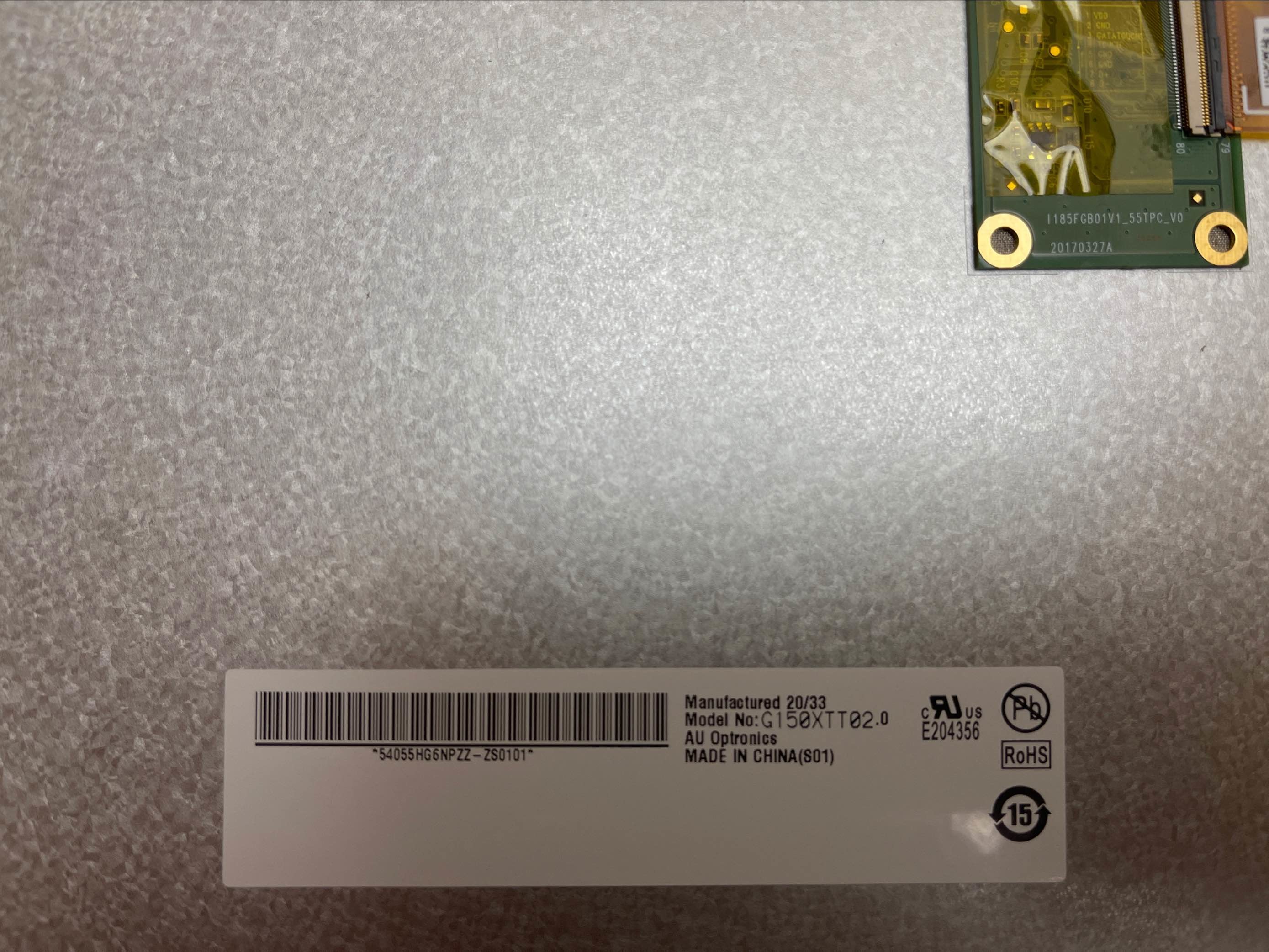 1024×768 15 Inch G150XTT02.0 262K AUO LCD Panel WLED Lamp Type