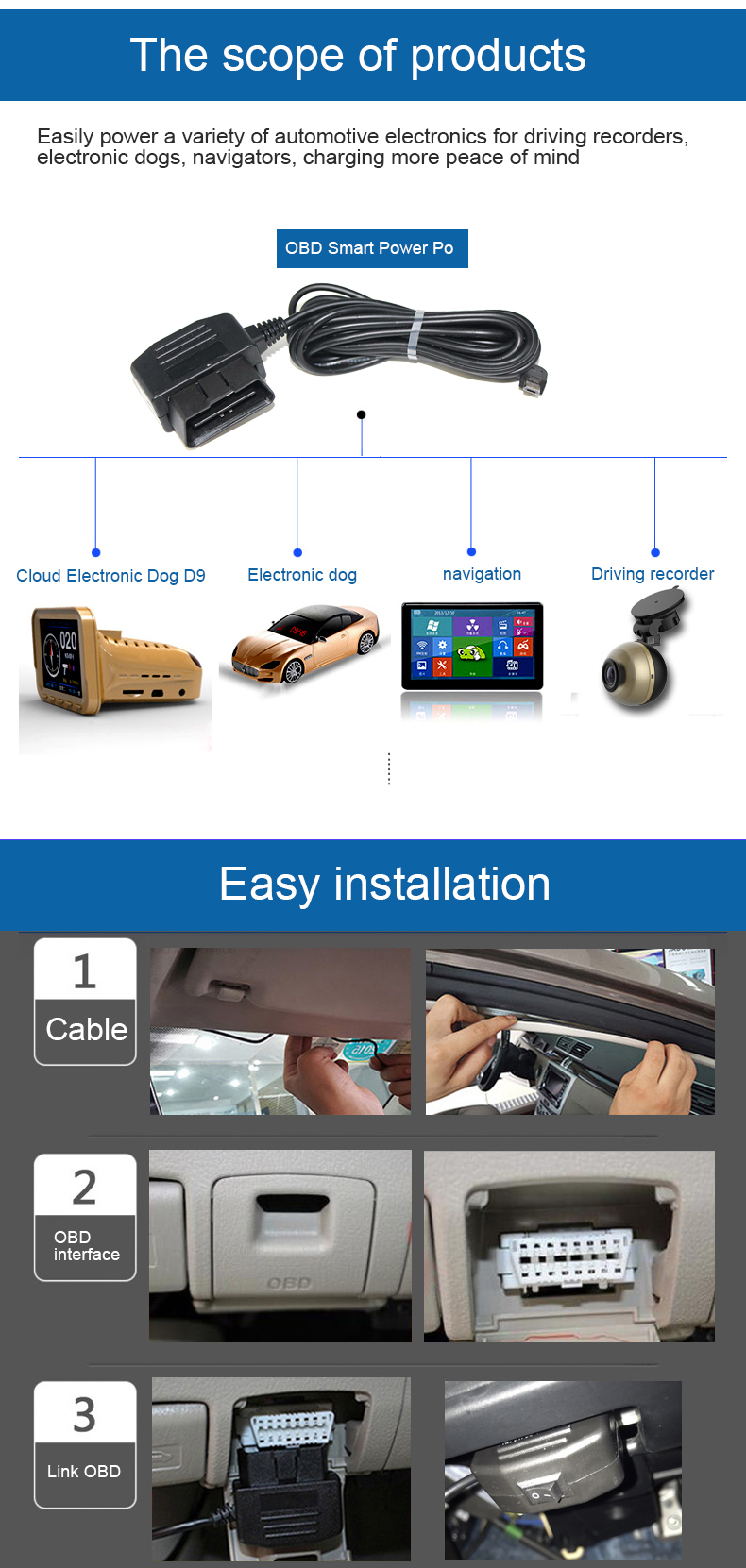 Voltage 12V/24V USB Cable Laptop PC Data Sync Charging Power Cord for CAN OBD II 2 OBDII OBD2 Scan Tool
