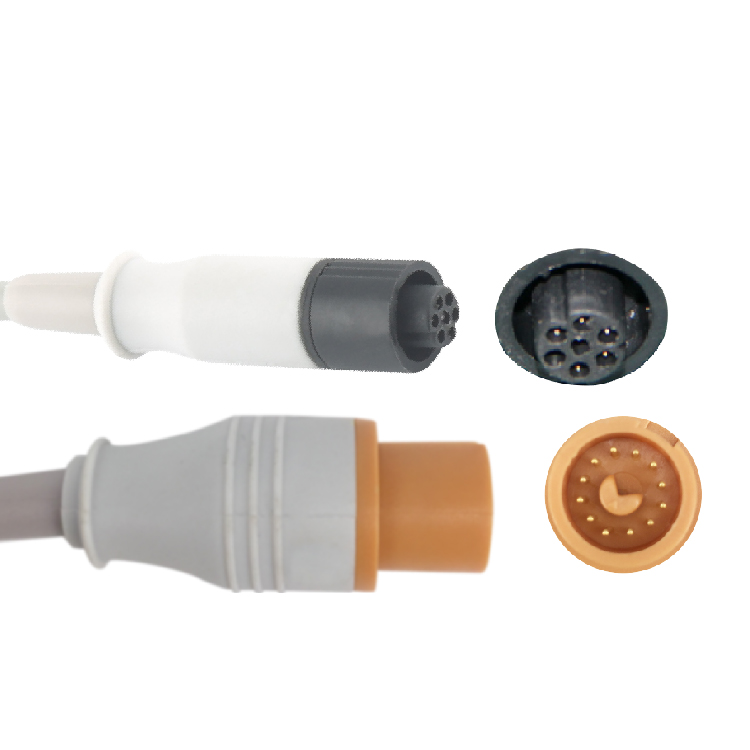 Fukuda Denshi 12 Pin IBP Adapter Cable To Medex Transducer IBP Cable